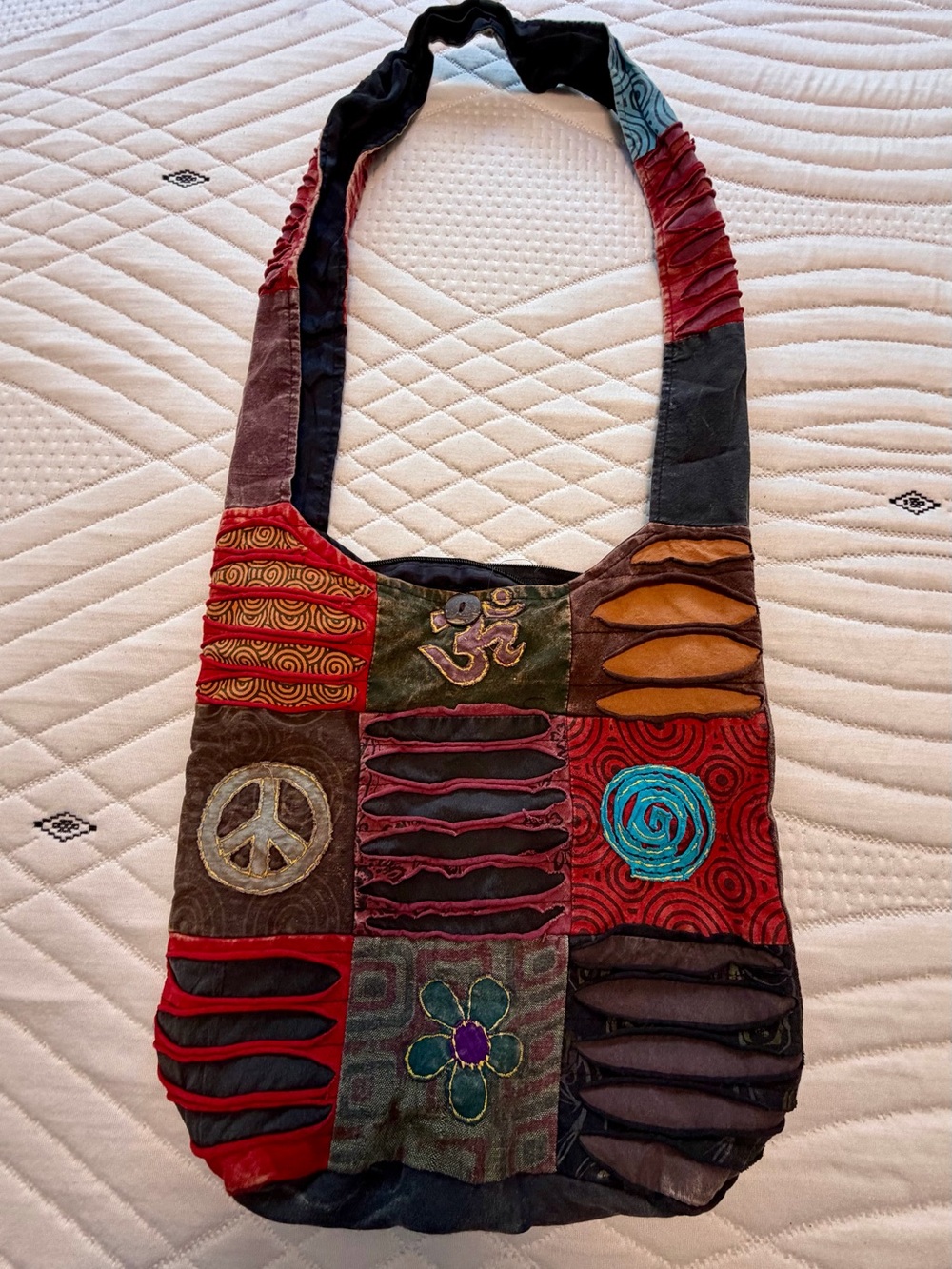 India Boutique Bohemian Patchwork Crossbody Bag Made in Nepal